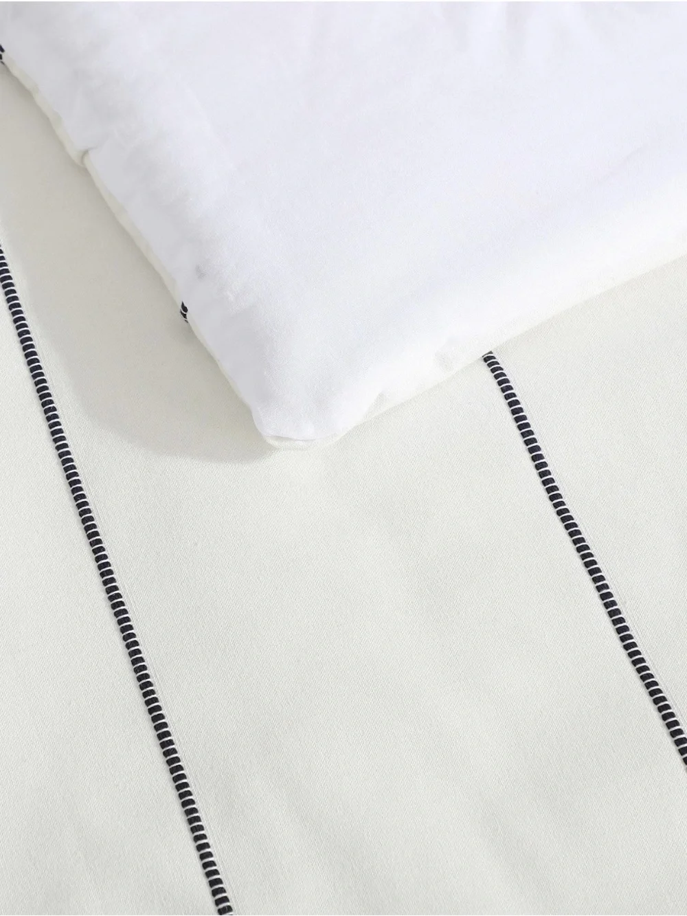 Nautica White Comforter Set with Navy Stripe Accents